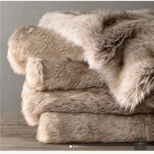 Restoration Hardware Ultimate Faux Fur Throw 60”x80”